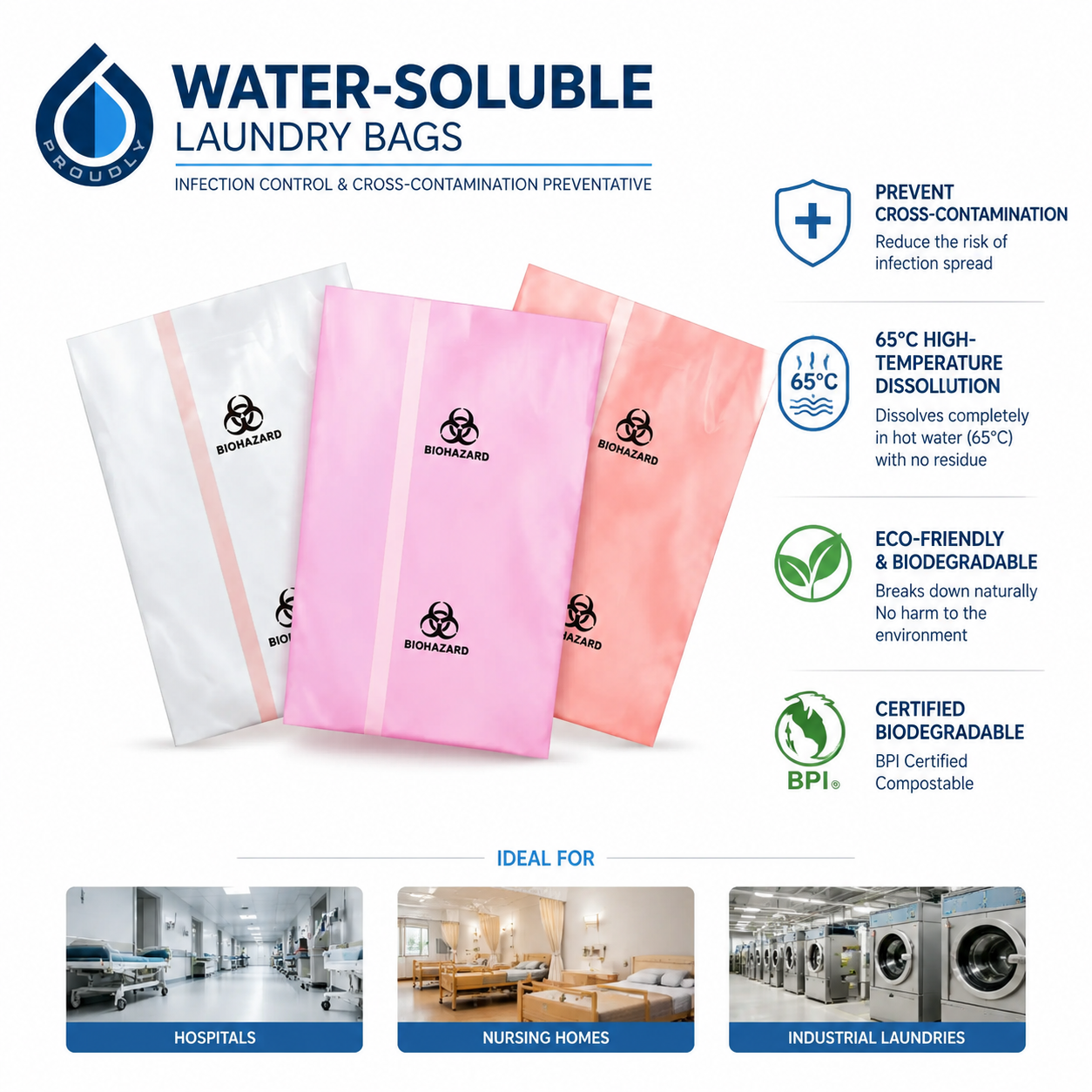 dissolvable laundry bags çözünebilir çamaşır torbaları